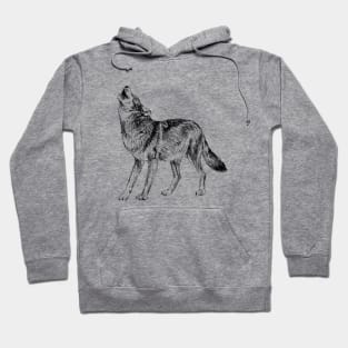 Howling Wolf Sketch Hoodie